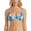 Helen Jon Womens Lace Back Bralette Bikini Top - Printed